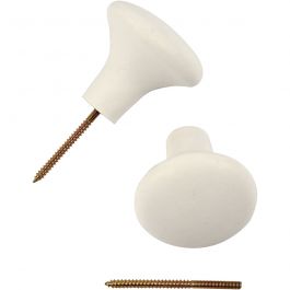 Hook, white, H: 5,1 cm, D 5,4 cm, 4 pc/ 1 pack [HOB-506960]