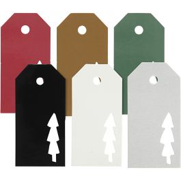 Manila Tags, christmas tree, size 5x10 cm, Content may vary , 300 g, 6x15 pc/ 1 pack [HOB-50979]