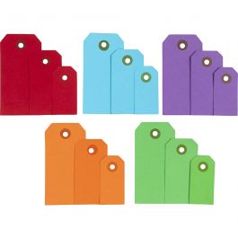 Manila Tags, assorted colours, size 3x6+4x8+5x10 cm, 220 g, 500 pc/ 1 pack [HOB-51009]