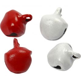 Bells, red/white, D 8 mm, 50 pc/ 1 pack [HOB-510280]