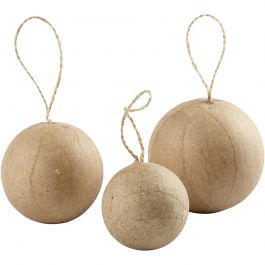 Christmas Ornaments, D 4+5+6 cm, 6 pc/ 1 pack [HOB-510313]