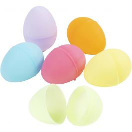 Egg, pastel colours, H: 4,5 cm, D 3 cm, 24 pc/ 1 pack [HOB-51034]