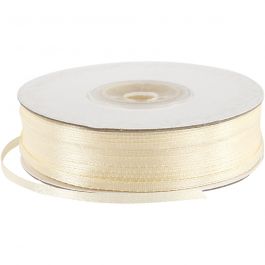 Satin Ribbon, off-white, W: 3 mm, 100 m/ 1 roll [HOB-51366]