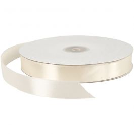 Satin Ribbon, off-white, W: 20 mm, 100 m/ 1 roll [HOB-51368]