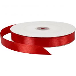 Satin Ribbon, red, W: 20 mm, 100 m/ 1 roll [HOB-51372]