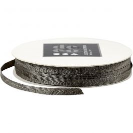 Decorative Ribbon, silver, W: 5 mm, 20 m/ 1 roll [HOB-51426]