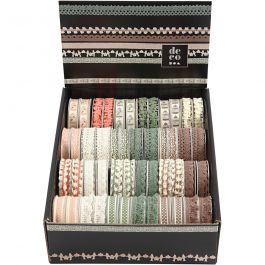 Decorative Ribbon, W: 10-15 mm, 48x2 m/ 1 pack [HOB-51435]
