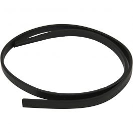 Faux Leather Belt, black, W: 10 mm, thickness 3 mm, 1 m/ 1 pack [HOB-51493]