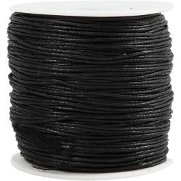 Cotton Cord, black, thickness 0,6 mm, 100 m/ 1 pack [HOB-51511]