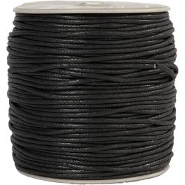 Cotton Cord, black, thickness 2 mm, 100 m/ 1 pack [HOB-51524]