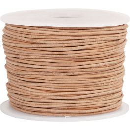 Leather Cord, beige, thickness 1 mm, 50 m/ 1 roll [HOB-51528]
