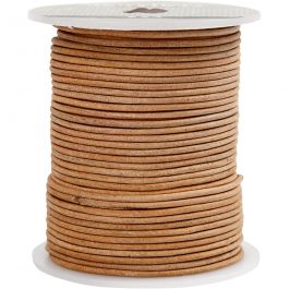 Leather Cord, beige, thickness 2 mm, 50 m/ 1 roll [HOB-51542]