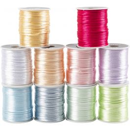Satin Cord, pastel colours, thickness 2 mm, 10x50 m/ 1 pack [HOB-51550]