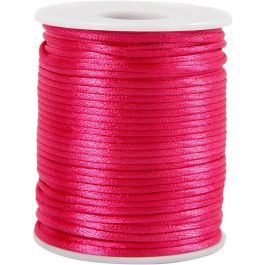 Satin Cord, pink, thickness 2 mm, 50 m/ 1 roll [HOB-515516]