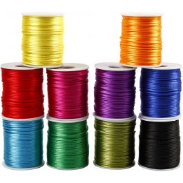 Satin Cord, bold colours, thickness 2 mm, 10x50 m/ 1 pack [HOB-51551]
