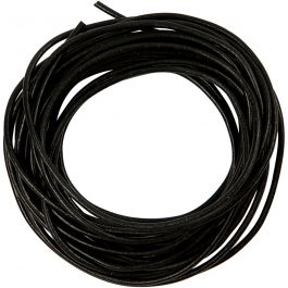 Leather Cord, black, thickness 2 mm, 4 m/ 1 roll [HOB-51552]