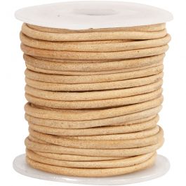 Leather Cord, beige, thickness 2 mm, 10 m/ 1 roll [HOB-51555]