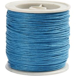 Cotton Cord, turquoise, thickness 1 mm, 40 m/ 1 roll [HOB-51572]
