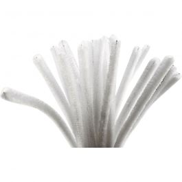 Pipe Cleaners, white, L: 30 cm, thickness 9 mm, 25 pc/ 1 pack [HOB-51609]