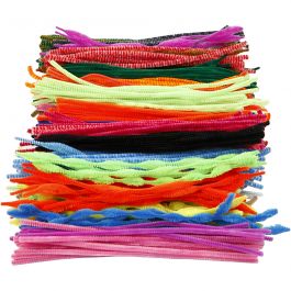 Pipe Cleaners, assorted colours, L: 30 cm, thickness 6-15 mm, 500 asstd./ 1 pack [HOB-51610]