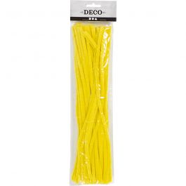 Pipe Cleaners, yellow, L: 30 cm, thickness 6 mm, 50 pc/ 1 pack [HOB-51616]