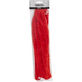 Pipe Cleaners, red, L: 30 cm, thickness 15 mm, 15 pc/ 1 pack [HOB-51623]