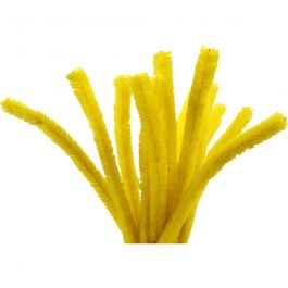 Pipe Cleaners, yellow, L: 30 cm, thickness 15 mm, 15 pc/ 1 pack [HOB-51626]