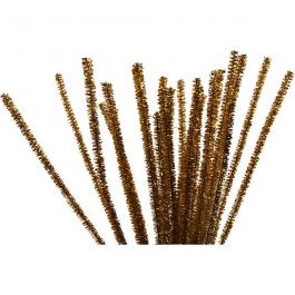 Pipe Cleaners, gold, L: 30 cm, thickness 6 mm, glitter, 24 pc/ 1 pack [HOB-51630]