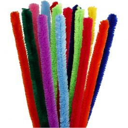 Pipe Cleaners, assorted colours, L: 30 cm, thickness 15 mm, 15 asstd./ 1 pack [HOB-51638]