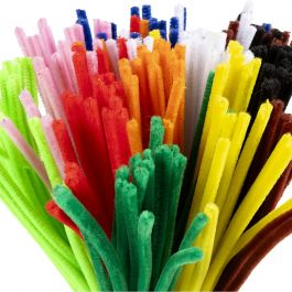 Pipe Cleaners, assorted colours, L: 30 cm, thickness 6 mm, 200 asstd./ 1 pack [HOB-51642]