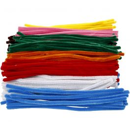Pipe Cleaners, assorted colours, L: 30 cm, thickness 9 mm, 200 asstd./ 1 pack [HOB-51644]