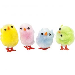 Easter Chicks, pastel colours, H: 30 mm, 12 pc/ 1 pack [HOB-51655]