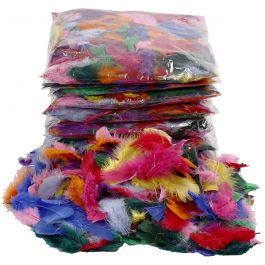 Down, assorted colours, size 7-8 cm, 10x50 g/ 1 pack [HOB-51660]