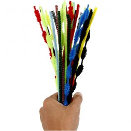 Pipe Cleaners, assorted colours, L: 30 cm, thickness 5-12 mm, 30 pc/ 1 pack [HOB-51667]