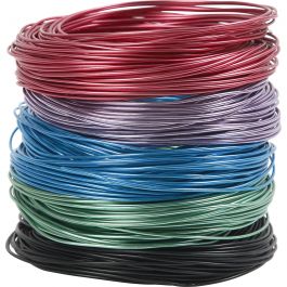 Aluminium Wire, assorted colours, thickness 1,5 mm, 5x20 m/ 1 pack [HOB-51725]