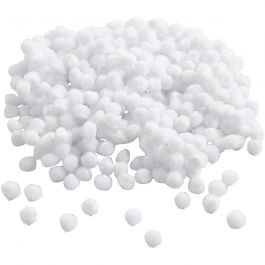 Pompoms, white, D 5 mm, 550 pc/ 1 pack [HOB-51852]