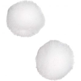 Pompoms, white, D 20 mm, 100 pc/ 1 pack [HOB-51858]