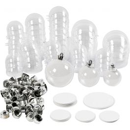 Baubles to Decorate, D 5+6+8 cm, 60 pc/ 1 pack [HOB-52144]