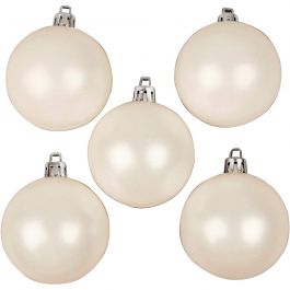 Christmas Ornaments, white, mother-of-pearl, D 6 cm, 20 pc/ 1 pack [HOB-52164]
