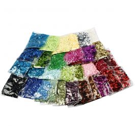 Sequins, D 6 mm, 32x25 g/ 1 pack [HOB-52228]