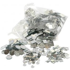 Mirror Mosaic Tiles, D 10-18 mm, thickness 2 mm, 1900 pc/ 1 pack [HOB-52299]