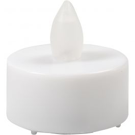 LED Tea Light Candles, white, H: 35 mm, D 38 mm, 24 pc/ 1 pack [HOB-52339]