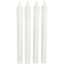 LED candle, H: 24,5 cm, D 20 mm, 4 pc/ 1 pack [HOB-52365]