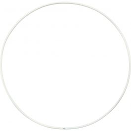 Metal Wire Ring, white, D 15 cm, thickness 2 mm, 10 pc/ 1 pack [HOB-52410]