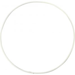 Metal Wire Ring, white, D 20 cm, thickness 3 mm, 5 pc/ 1 pack [HOB-52412]