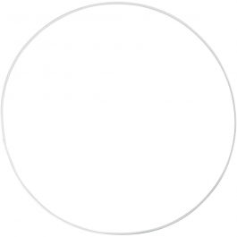Metal Wire Ring, white, D 30 cm, thickness 3 mm, 5 pc/ 1 pack [HOB-52413]
