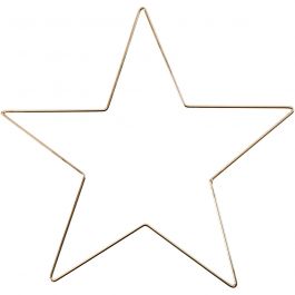 Star ornament, gold, D 30 cm, thickness 3 mm, 1 pc [HOB-52423]