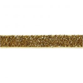 Decorative Ribbon, gold, W: 10 mm, 5 m/ 1 roll [HOB-52444]