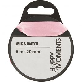 Satin Ribbon, light red, W: 20 mm, 6 m/ 1 roll [HOB-524717]