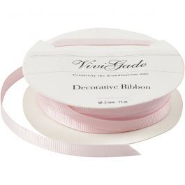 Decoration Ribbon, light red, W: 6 mm, 15 m/ 1 roll [HOB-52475]
